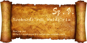 Szekszárdi Valéria névjegykártya