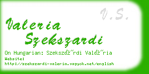 valeria szekszardi business card